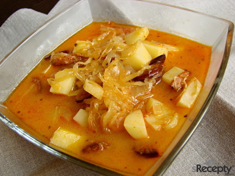 Cabbage soup with hot sausage