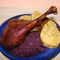 Goose with red cabbage